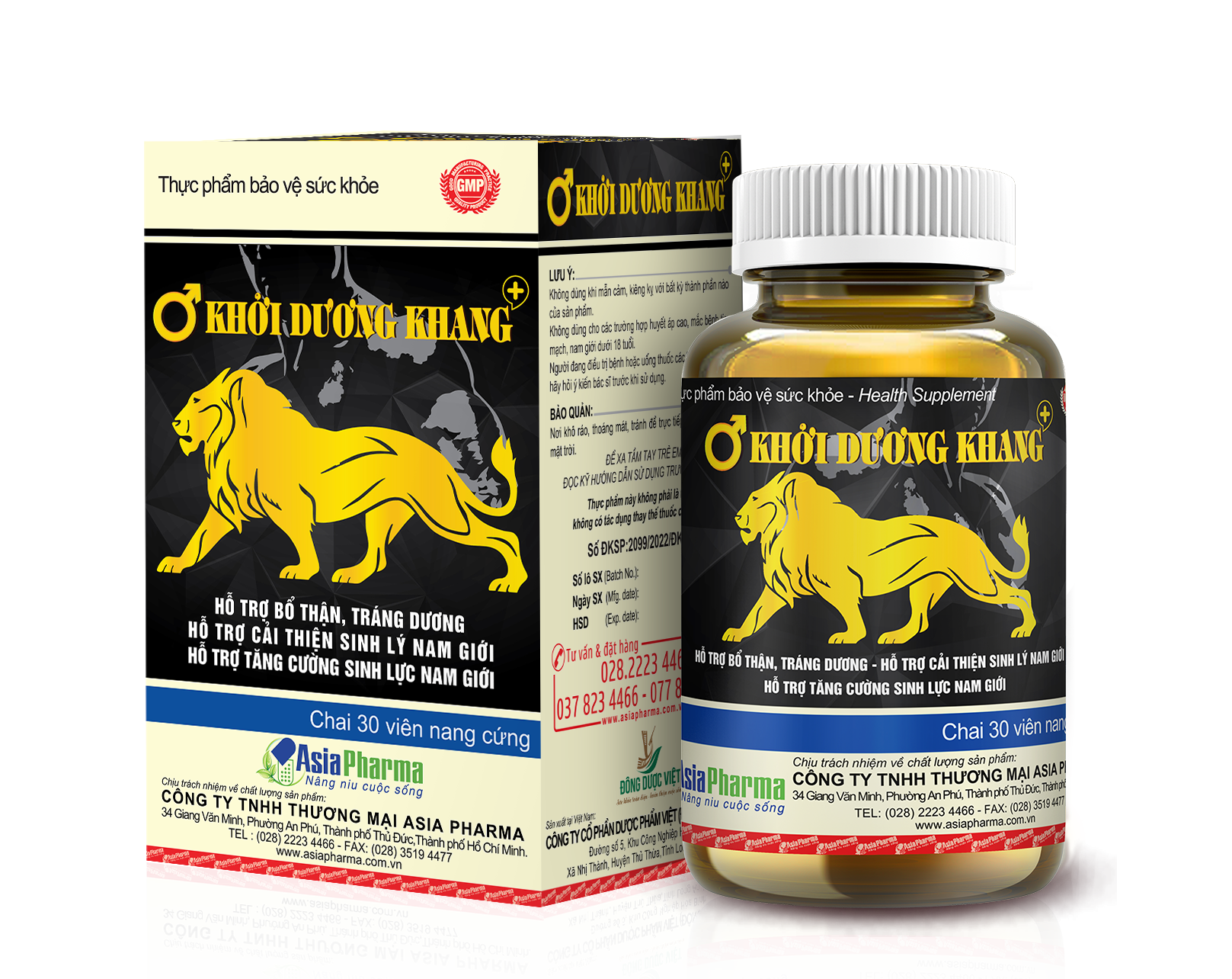 Viên uống bổ thận tráng dương Khởi Dương Khang Asia Pharma hỗ trợ tăng cường sinh lý nam - Hộp 30 viên