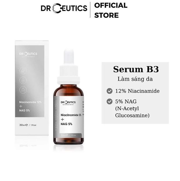Serum DrCeutics Niacinamide 12% + NAG 5% Giảm Thâm Sáng Da Kiềm Dầu