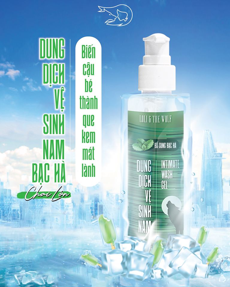 Dung dịch vệ sinh nam dịu nhẹ lành tính thành phần tự nhiên mùi hương nam tính chai vòi nhấn 150ml - LOLI &amp; THE WOLF