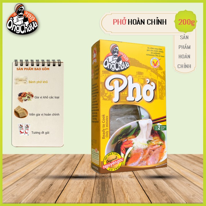 Bộ Nguyên Liệu Nấu Phở Bò Hoàn Chỉnh Ông Chà Và 200g Dành Cho 2 Người (Cooking Set For 2 Servings)