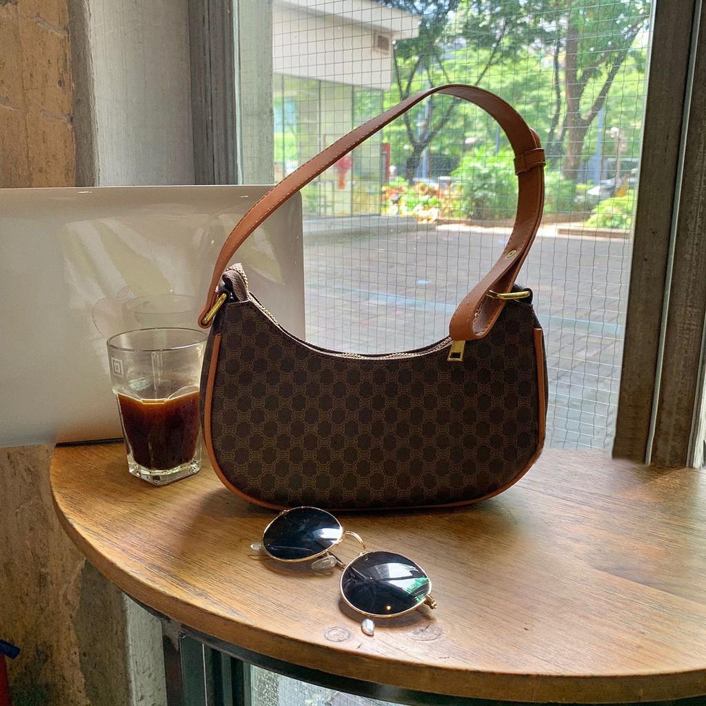Retro Printed Underarm Bag All-Match Baguette Bag Shoulder Bag