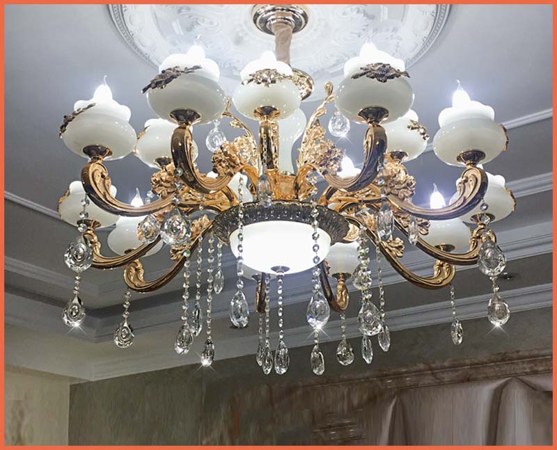 Đèn chùm tân cổ điển, đèn chùm pha lê nến 15 bóng 8030 kiểu dáng sang trọng, tinh tế tạo điểm nhaanss cho mọi không gian nội thất