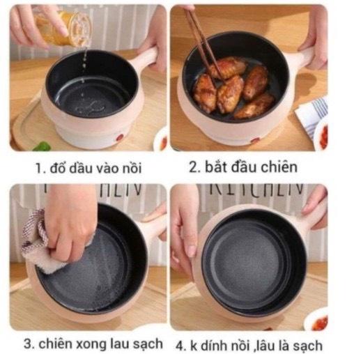 NỒI LẨU MINI ĐIỆN ĐA NĂNG KÈM HẤP, CHIÊN , RÁN