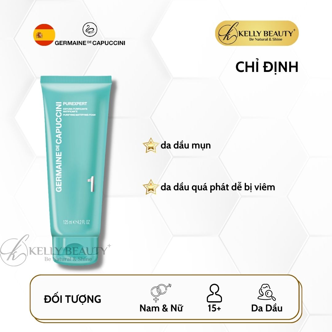 Sữa Rửa Mặt Cho Da Dầu Mụn Germaine PUREXPERT Purifying Mattifying Foam | Kelly Beauty