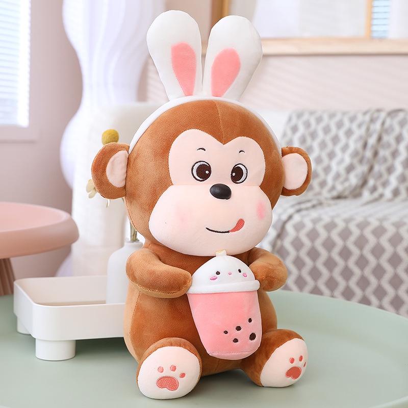 Gấu Bông Khỉ Ôm Bình Sữa Dễ Thương, Khỉ Bông Cute Làm Qùa Tặng Cao Cấp