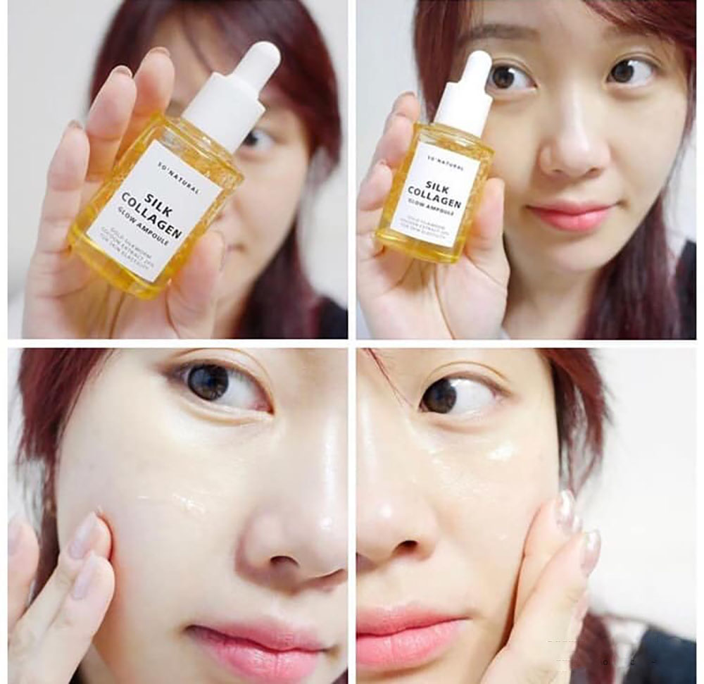 Serum Dưỡng Da Căng Bóng Và Chống Lão Hoá Silk Collagen Glow Ampoule So Natural 30ml - Tặng Kèm Cột Tóc Nơ BERAV Handmade Annie Ribbon Giao Màu Ngẫu Nhiên