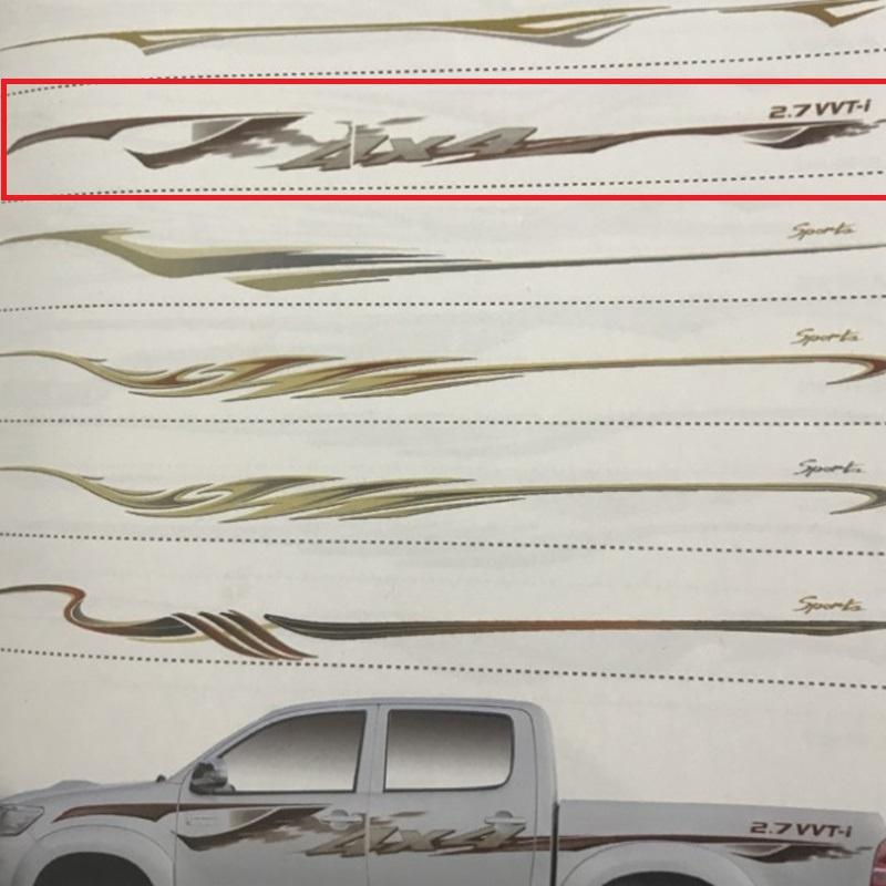 Combo 2 tem dán sườn xe bán tải, decal dán xe bán tải Triton, Navara, Colorado, Ford Ranger, BT50