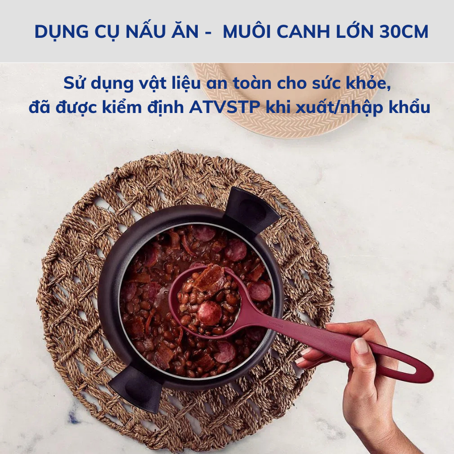 Muôi Múc Canh Lớn Tramontina 30cm Bằng Nhựa PA An Toàn Cho Sức Khỏe Chịu Nhiệt 180 Độ C Nhập Khẩu Brazil