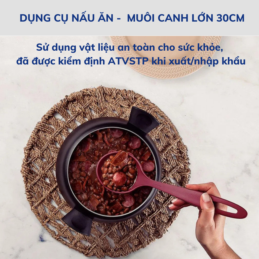 Muôi Múc Canh Lớn Tramontina 30cm Bằng Nhựa PA An Toàn Cho Sức Khỏe Chịu Nhiệt 180 Độ C Nhập Khẩu Brazil