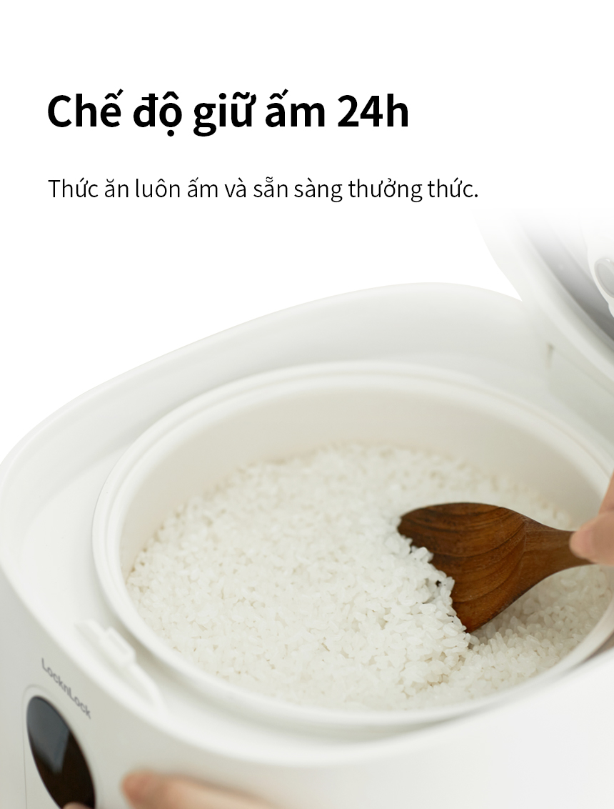 Nồi cơm điện LocknLock 1.2L Bianco EJR384IVY, Hàng chính hãng, đa chế độ nấu, bảng điều khiển cảm ứng - JoyMall