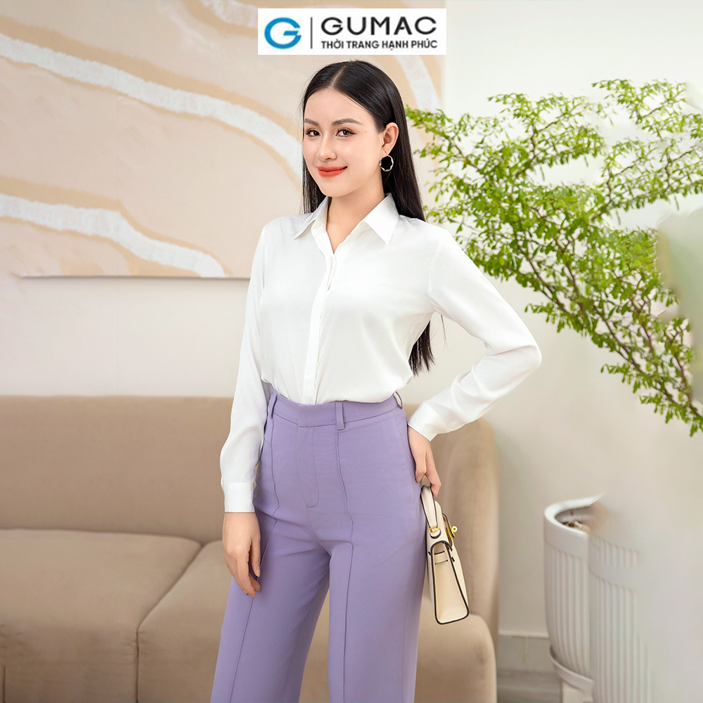 Áo sơ mi lụa gân AD11037 thời trang GUMAC