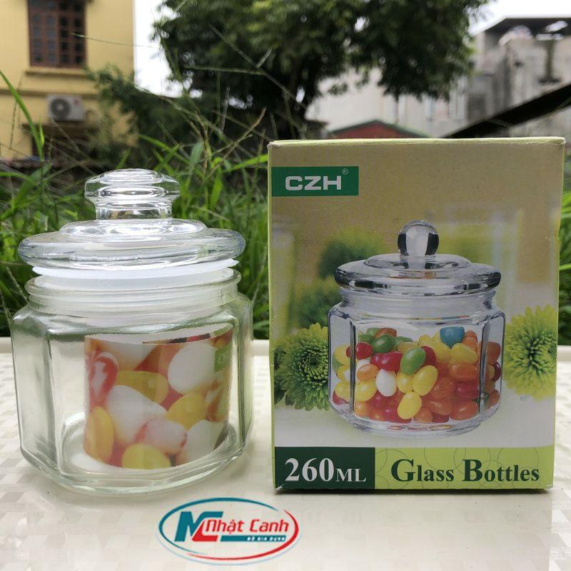 Hũ Lọ Thủy Tinh Đựng Gia Vị Lục Giác 3 lít Có Gioăng Chống Thoát Khí