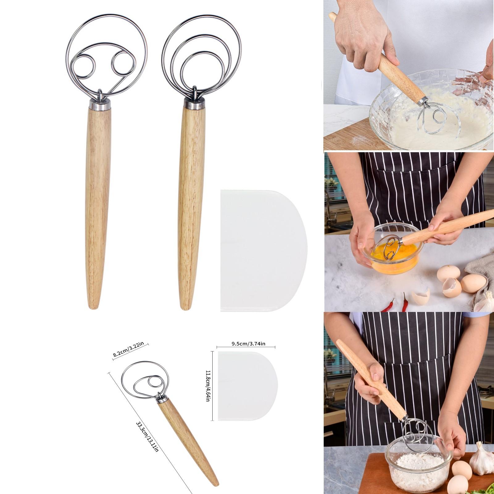 3 Lòng Trứng Inox Be Bánh Mì Dao Bột Đánh Cối Xay Trứng Be Phối Dụng Cụ Bánh Mì Nhào Bột
