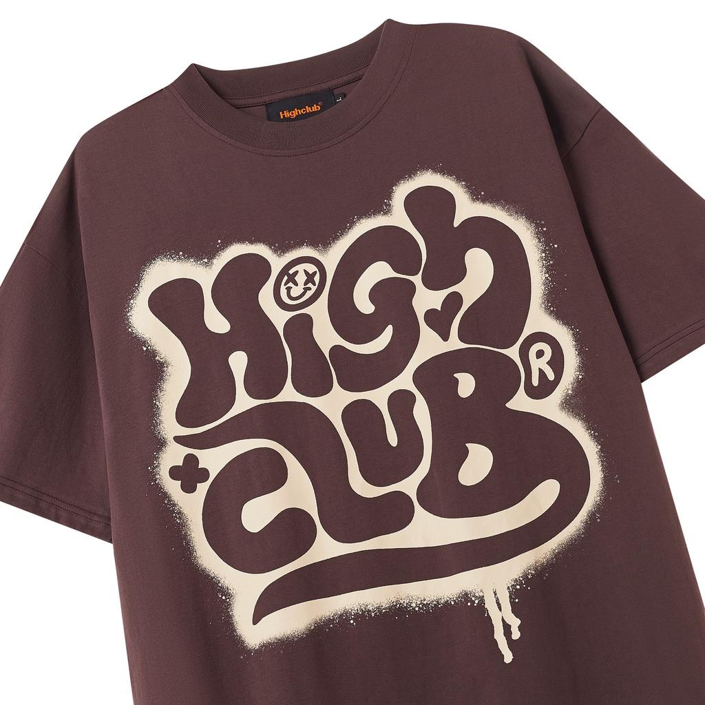Áo Thun SPRAYPAINT Tay Lỡ Unisex Nam/Nữ màu Nâu Cổ Tròn - HIGHCLUB