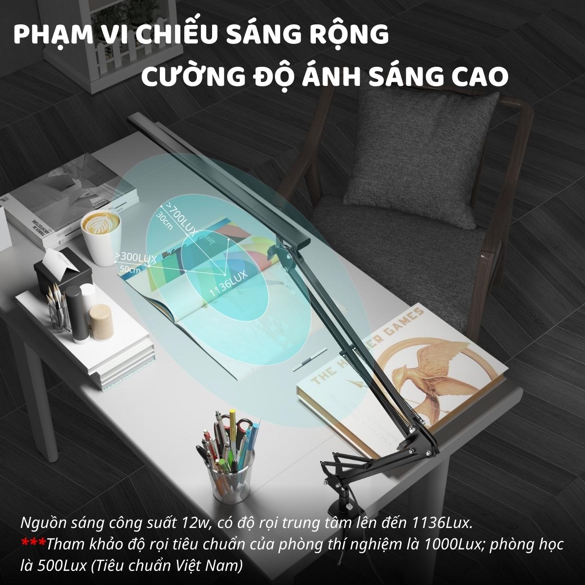 Đèn bàn học bảo vệ mắt DandiHome Ergo Edge chống cận để làm việc, học tập có thể kéo dài và gấp gọn - 3 phiên bản