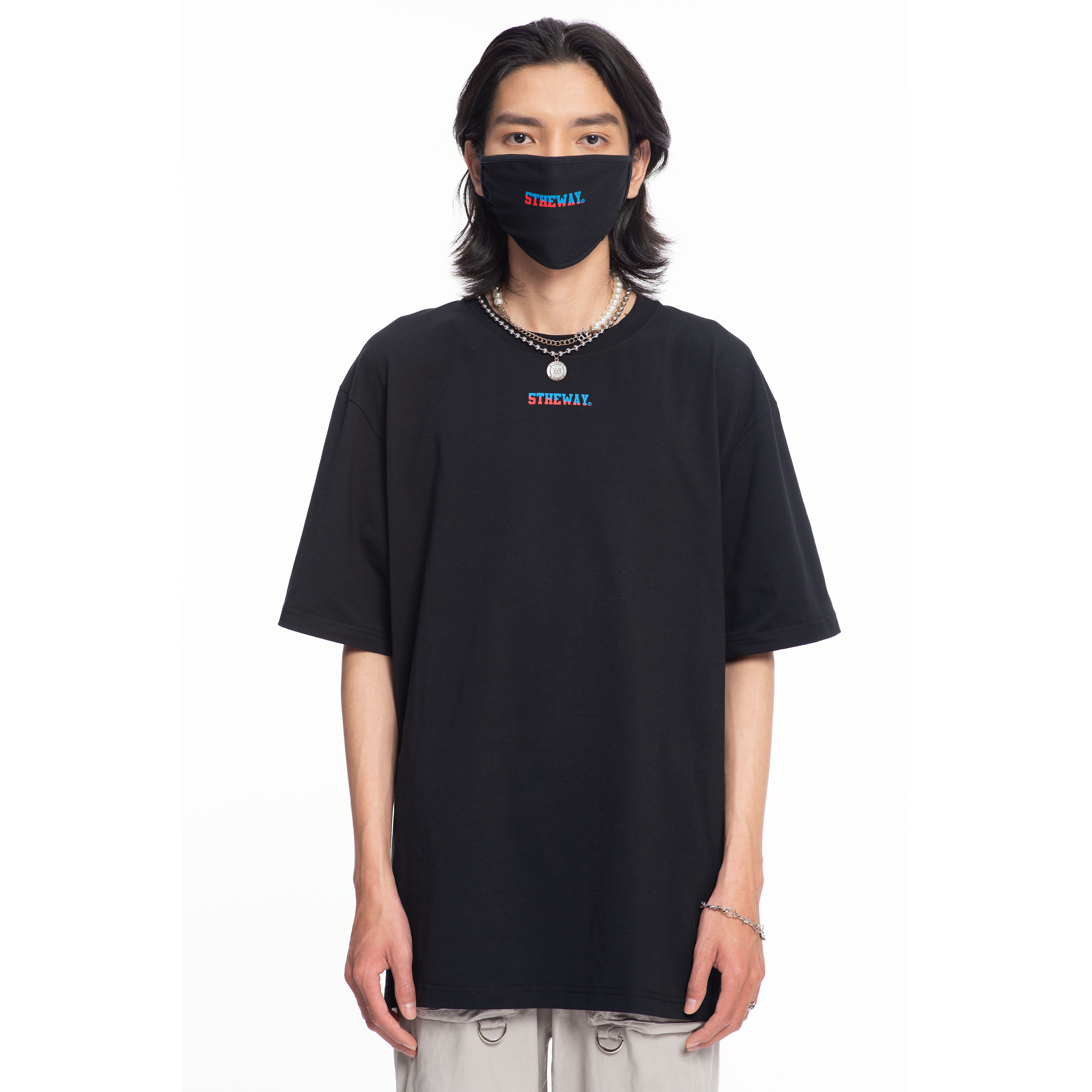 Khẩu Trang 5THEWAY Đen aka 5THEWAY /two-tone line/ LETTER MASK in BLACK