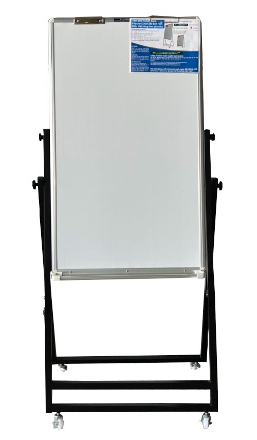 Bảng Flipchart sơn tĩnh điện màu đen 80x120cm-Mặt bảng trắng không ô ly-bảng giá rẻ BAVICO 