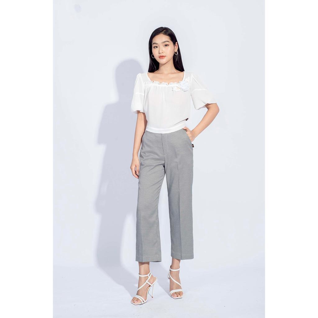 Quần xuông dài, họa tiết kẻ đen trắng MMOutfit M-QU020221028