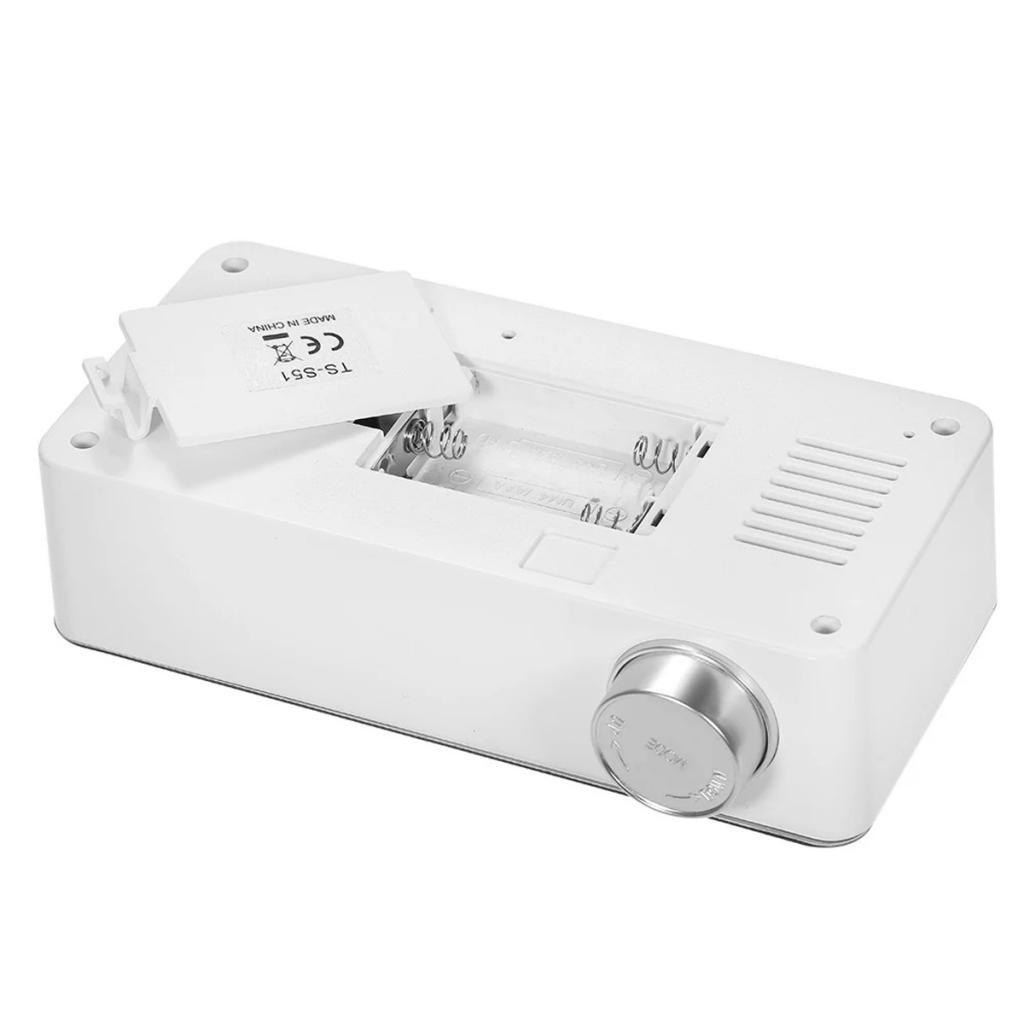 Creative Digital LED Mirror Alarm Clock With Thermometer Display 12H/24H