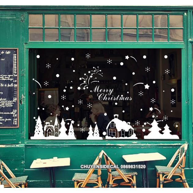 Decal trang trí tường Noel - Thành Phố nhỏ phủ tuyết 02