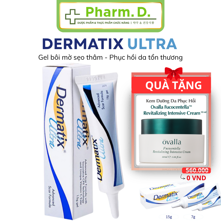[CHÍNH HÃNG] Gel Dermatix Ultra cải thiện hiệu quả sẹo lồi và sẹo phì đại 7g và 15g