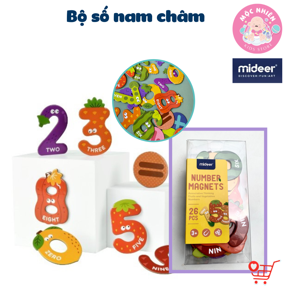 Bộ chữ cái, chữ số nam châm Mideer cho bé từ 3 tuổi trở lên học chữ cái nhận biết con vật và ghép từ đơn giản