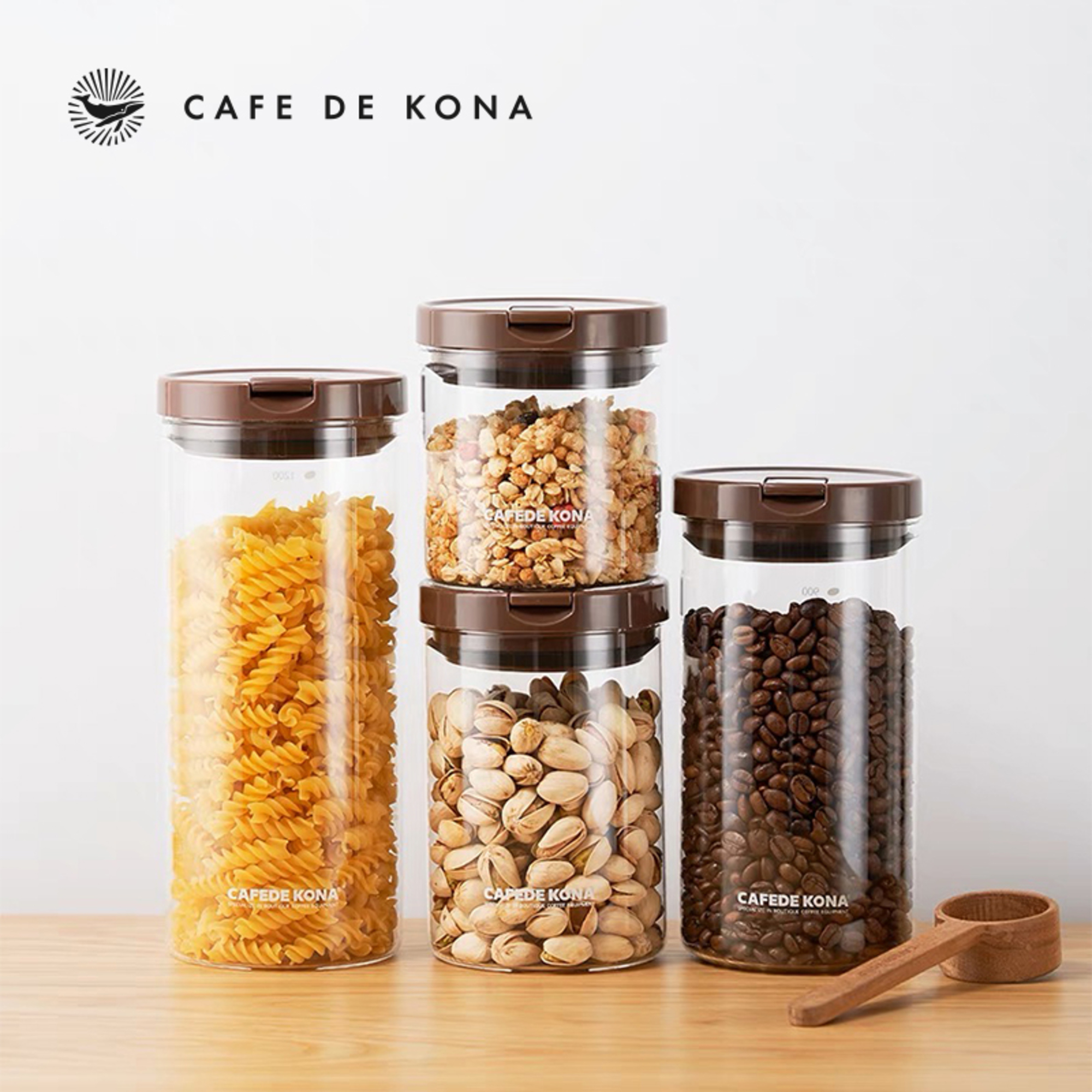 Hũ thuỷ tinh đựng cà phê có van 1 chiều CAFE DE KONA