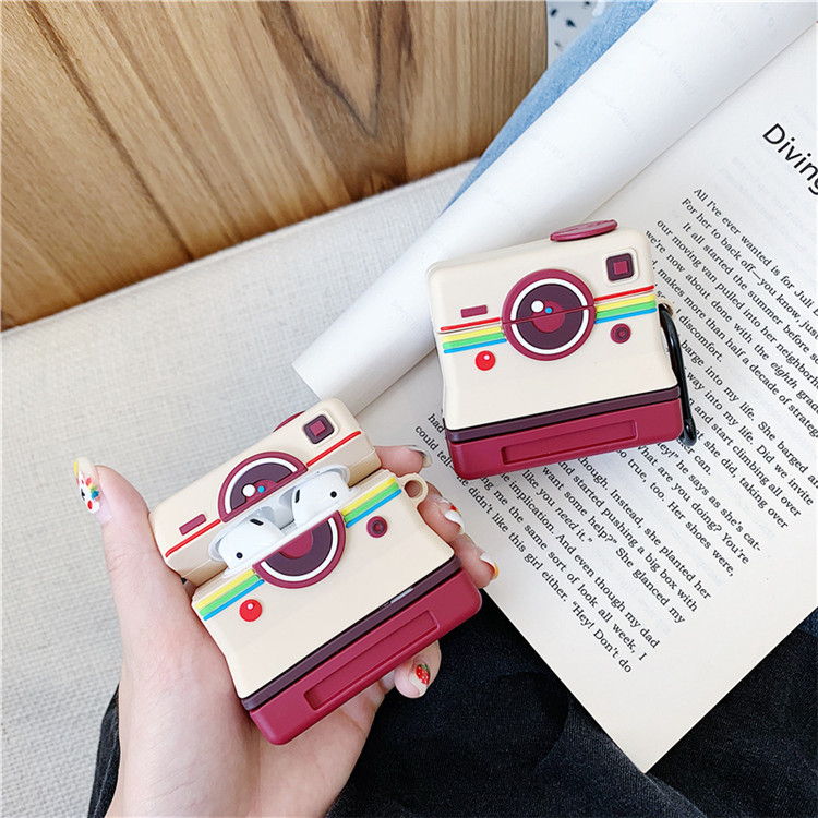 Bao Case Cho Airpods 1 / Airpods 2 Hình Máy ảnh Rainbow