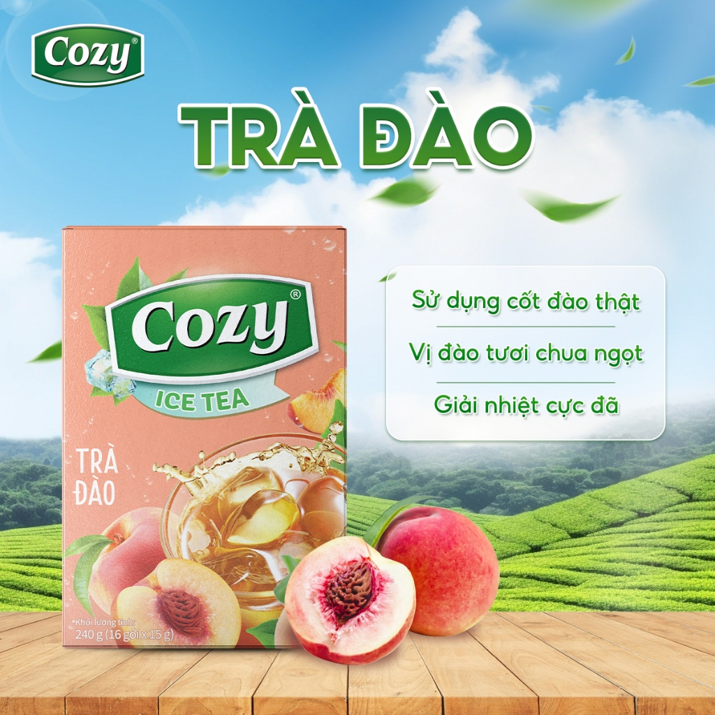 Cozy Icetea Đào 16 gói x 15g Hộp