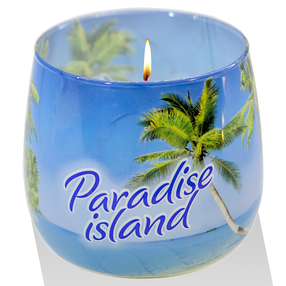 Ly nến thơm tinh dầu Bartek Paradise Island 100g QT02780 - hương gió biển, nến trang trí, thơm phòng, thư giãn, Hỗ trợ khử mùi (giao mẫu ngẫu nhiên)