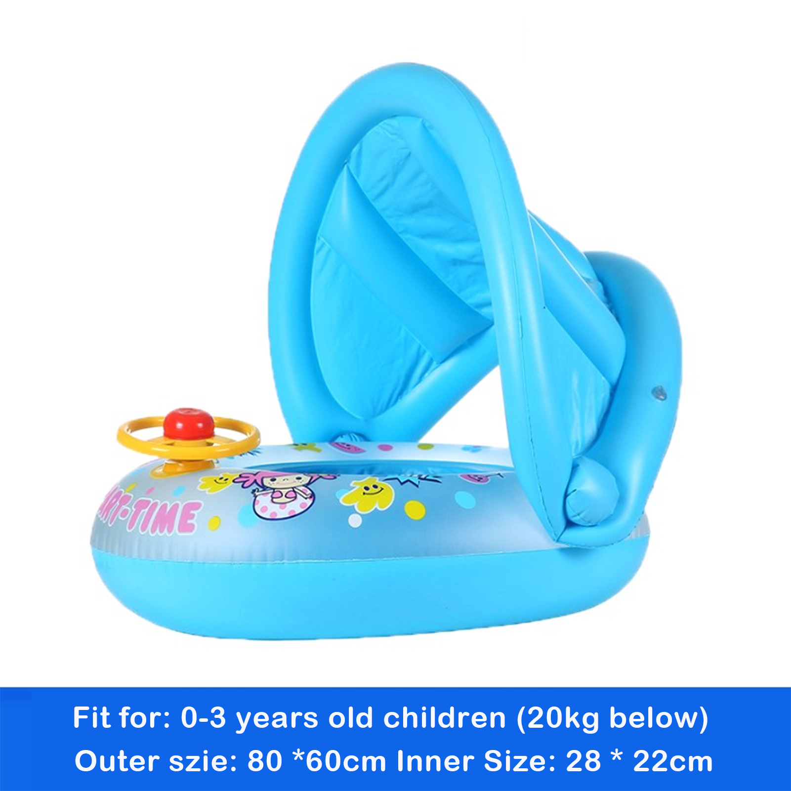 Phao bơi bơm hơi cho trẻ em có phụ kiện che nắng