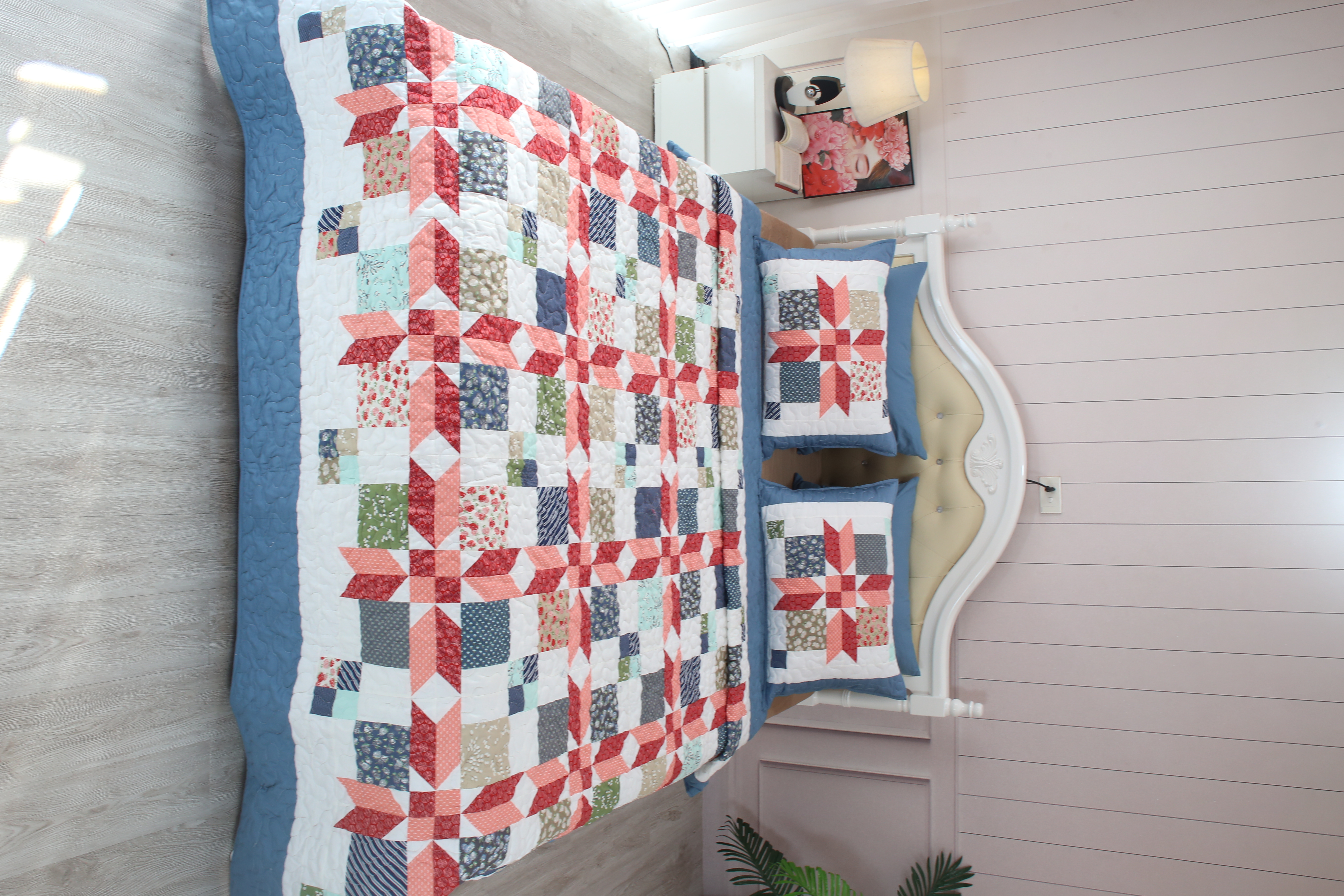 QUILT BLANKET CHĂN COTONE HÀN HOẠ TIẾT GHÉP VẢI COTTON 100% HQ/OEM
