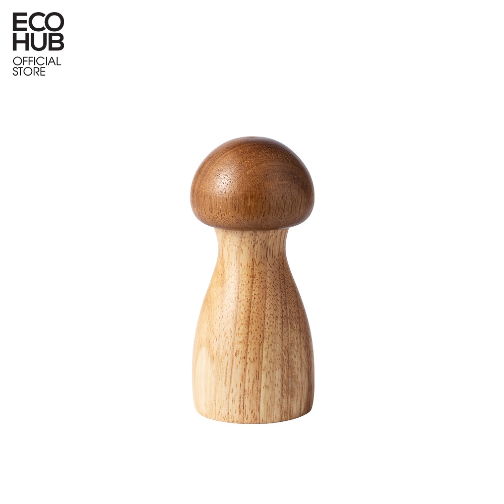 Dụng cụ xay tiêu có cầm tay ECOHUB bằng gỗ dạng hình nấm (Pepper Grinder) | E00415