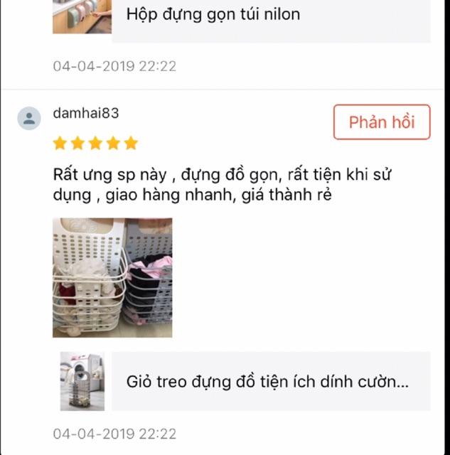 Giỏ Đựng Quần Áo dơ bẩn bằng nhựa gấp gọn thông minh treo tường