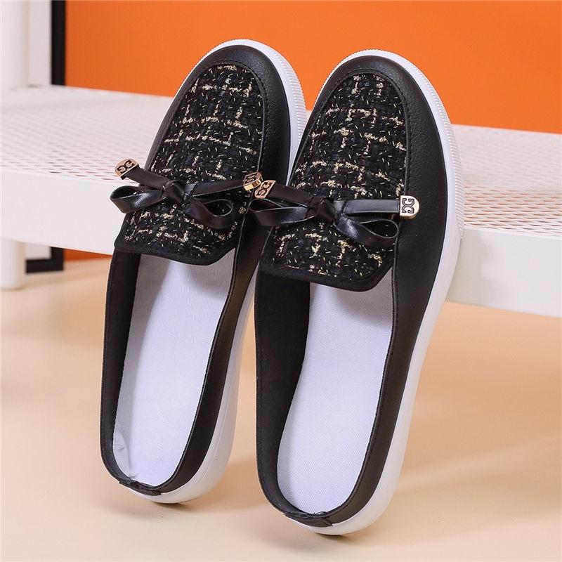 Giày Lười Vải Canvas Hở Ngón Thời Trang Mới Cho Nữ