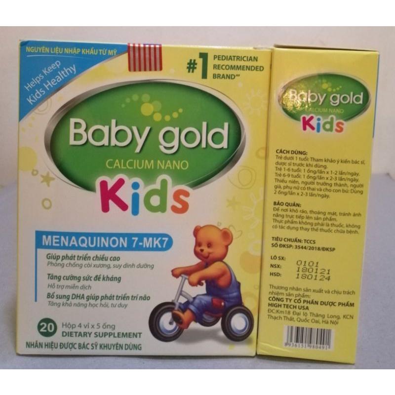 Baby gold kids bổ sung canxi nano, DHA giúp tăng cường sức đề kháng