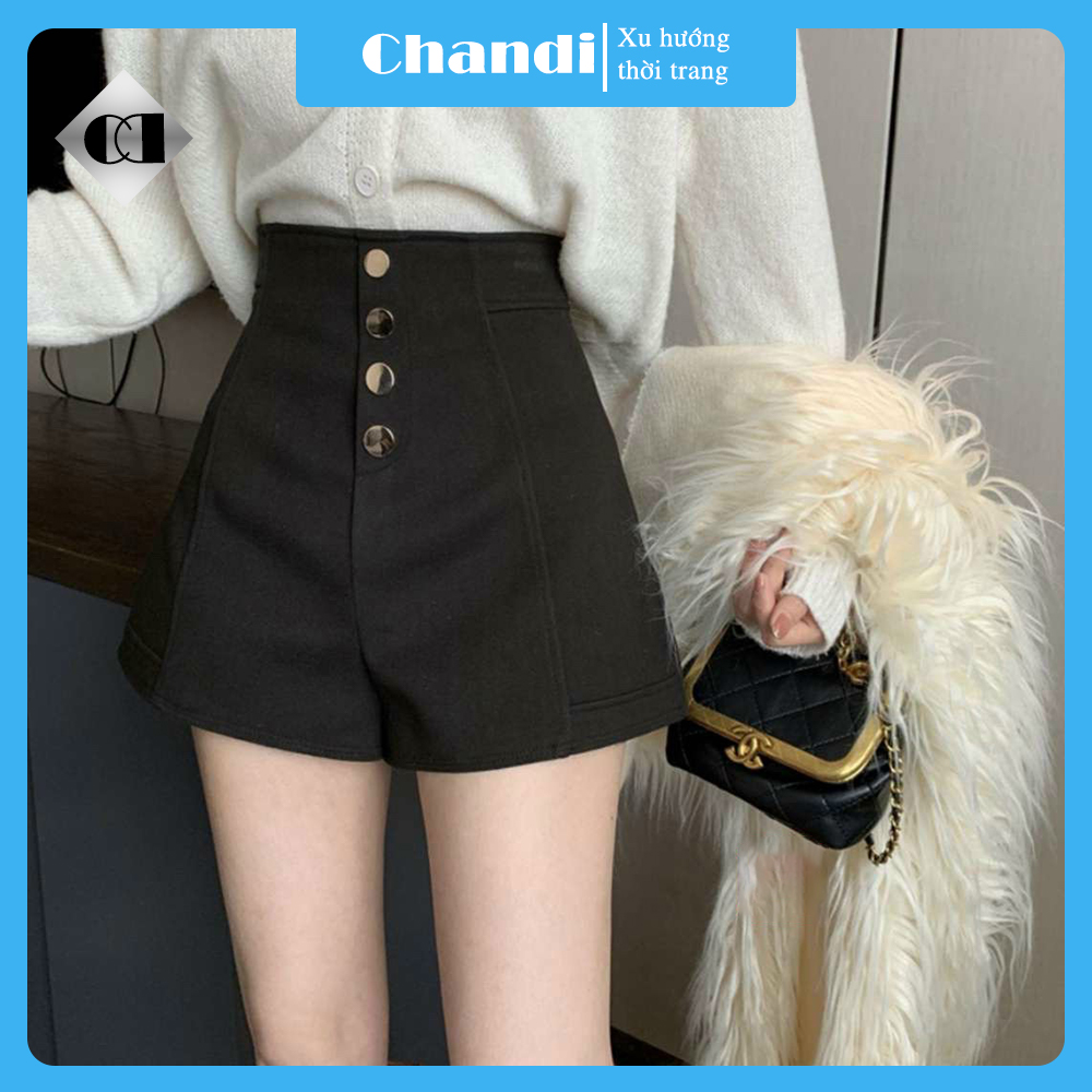 Chân Váy Short Nữ Dáng Chữ A Cạp Cao, Chất Liệu Vitex tuyết mưa Tôn Dáng Thương Hiệu Chandi CV05