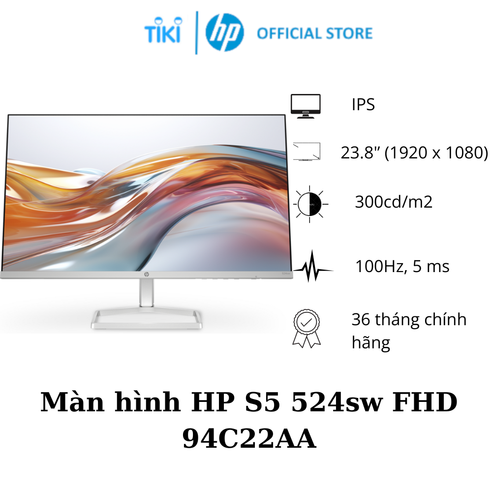 Màn hình vi tính HP S5 524sw FHD Monitor,3Y WTY_94C22AA - Hàng chính hãng
