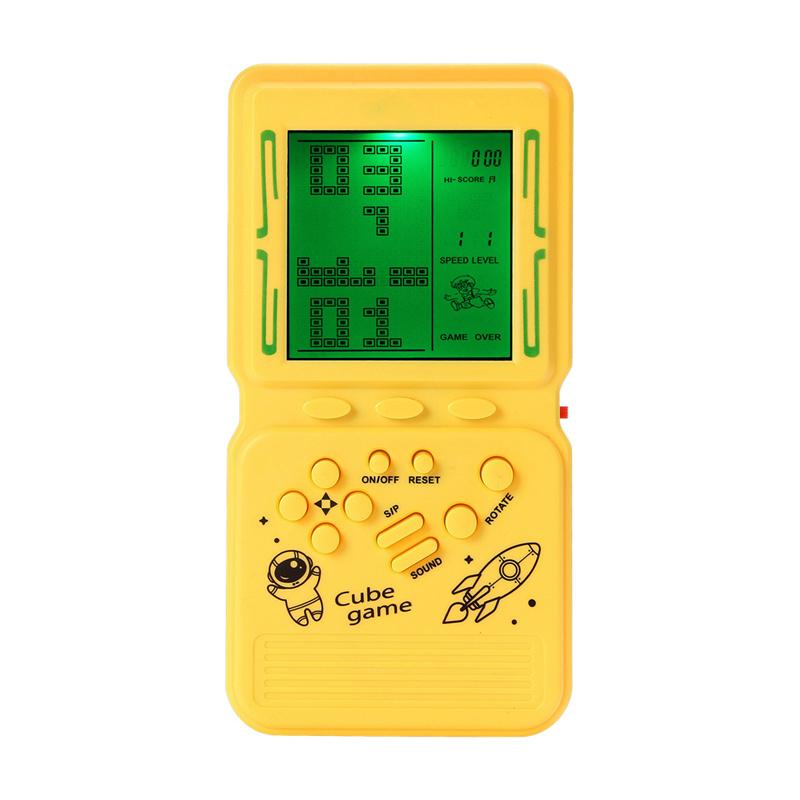 Máy chơi game Block mới đèn nền xanh màn hình lớn thuận tiện chơi game Tích hợp trò chơi gạch 999 trong 1 quà tặng trẻ em Màu sắc: Vàng