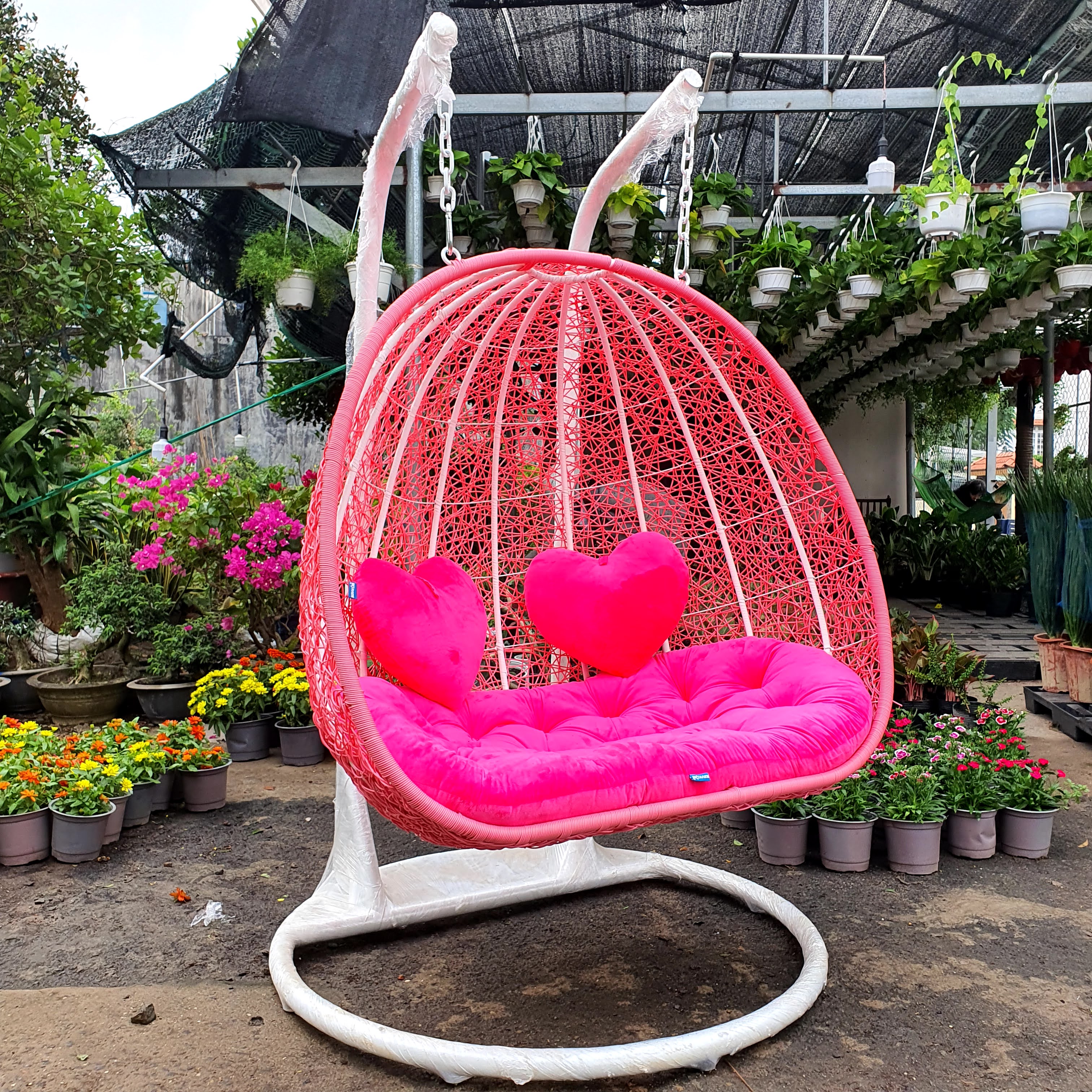 Xích đu đôi 2 cần treo