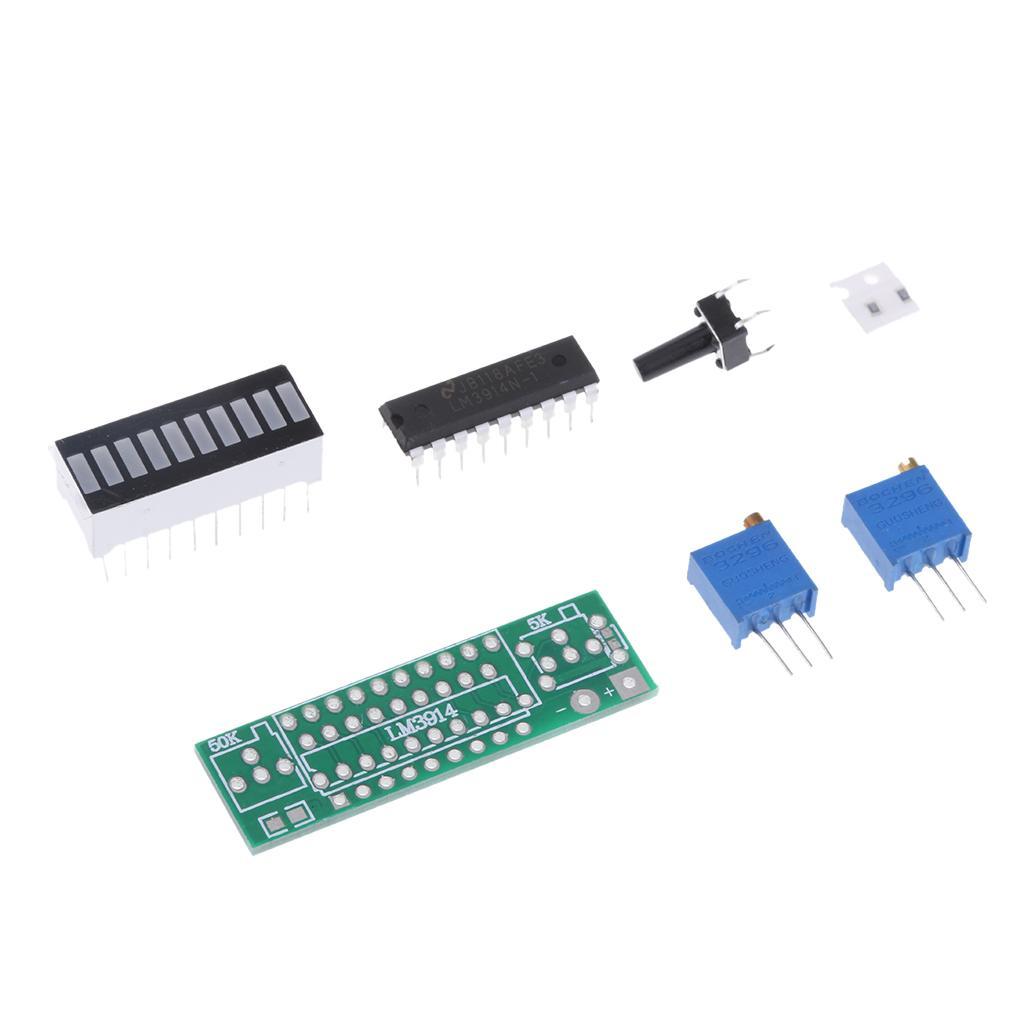 Battery Power LED Bar Display Module Kits 10 Segments DIY LM3914 Kits Red