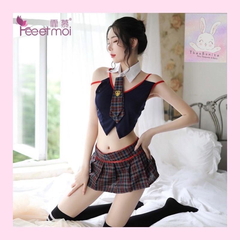 Set Nữ Sinh Hàn Quốc Đáng Yêu. SHIP HỎA TỐC TPHCM. Đồ Ngủ Cosplay Sexy. ThaoBonita T051