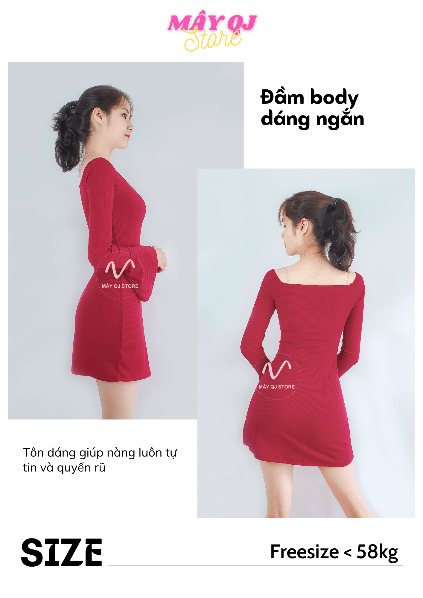 Đầm Body Trễ Vai Nữ Ôm Dáng Chữ A Tay Dài Xòe Chất Vải Thun Gân Mềm Mịn Quyến Rũ Sang Trọng Freesize &lt;58kg