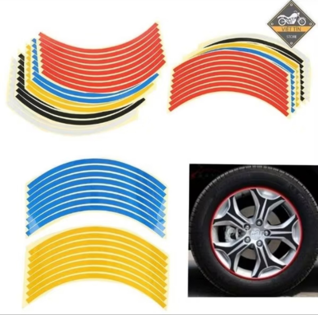 MIẾNG DÁN ĐỀ CAN VÀNH XE MÁY ÔTÔ SÁNG PHẢN QUANG CỰC ĐẸP MẪU MỚI