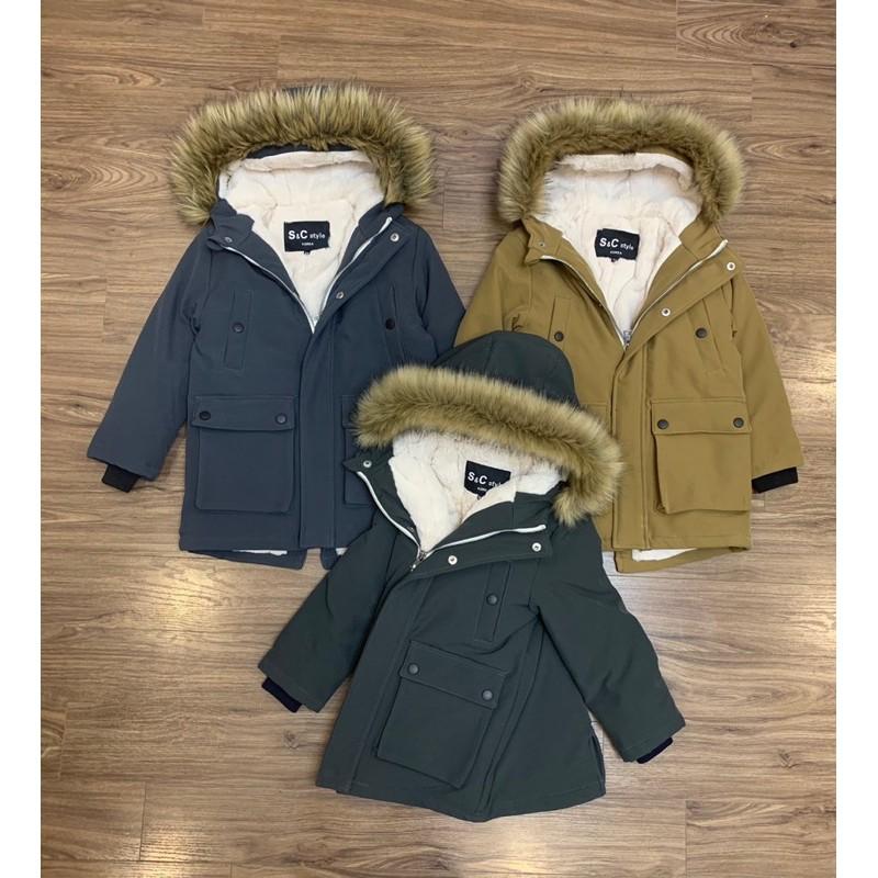 áo parka có mũ cho bé trai từ 6 tuổi đến 12 tuổi