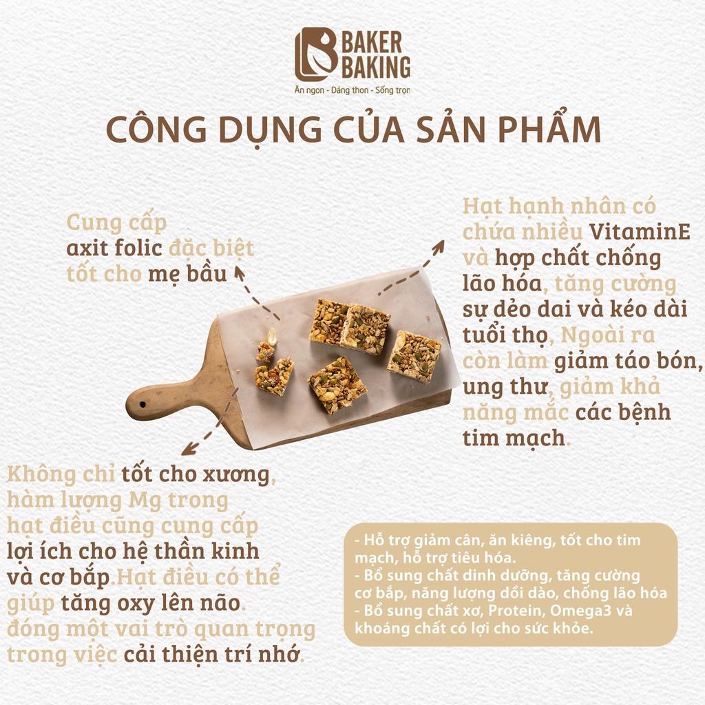 Bánh thanh hạt dinh dưỡng Baker Baking không đường, không chất bảo quản hỗ trợ người giảm cân, tiểu đường 100-500g