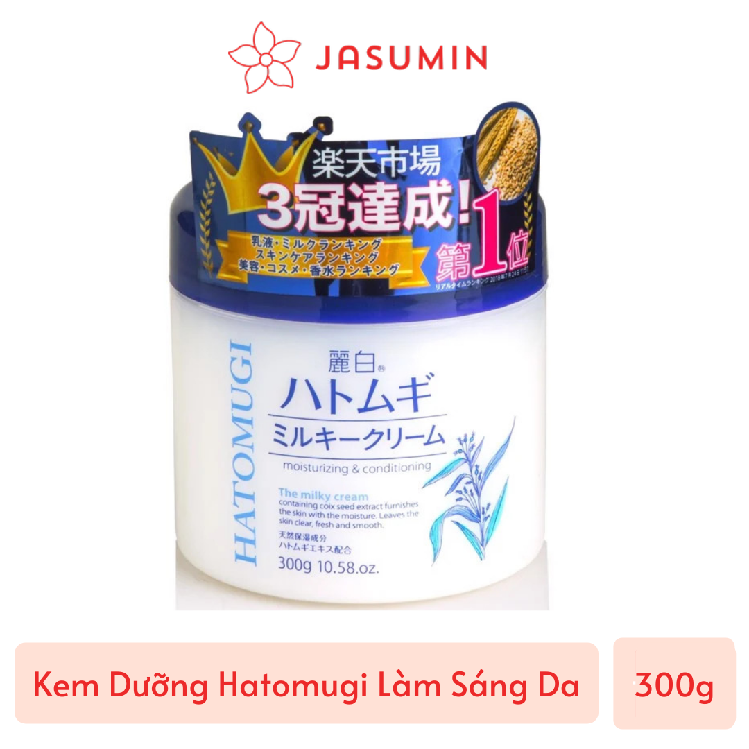 Kem Dưỡng Hatomugi Chiết Xuất Ý Dĩ Làm Sáng Da 300g Moisturizing Conditioning The Milky Cream