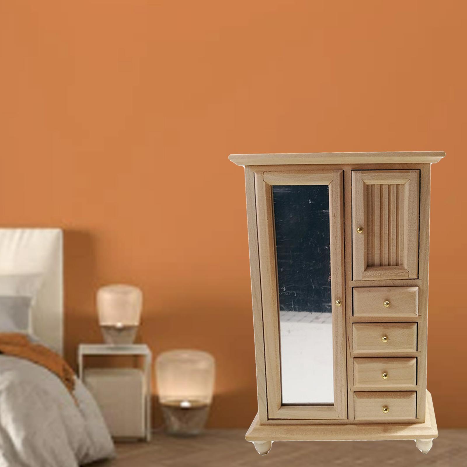 1:12 Dollhouse Furniture White Cabinet Room Bedroom Shelf