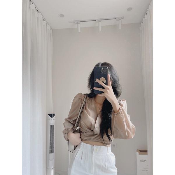Áo tơ mềm buộc trước