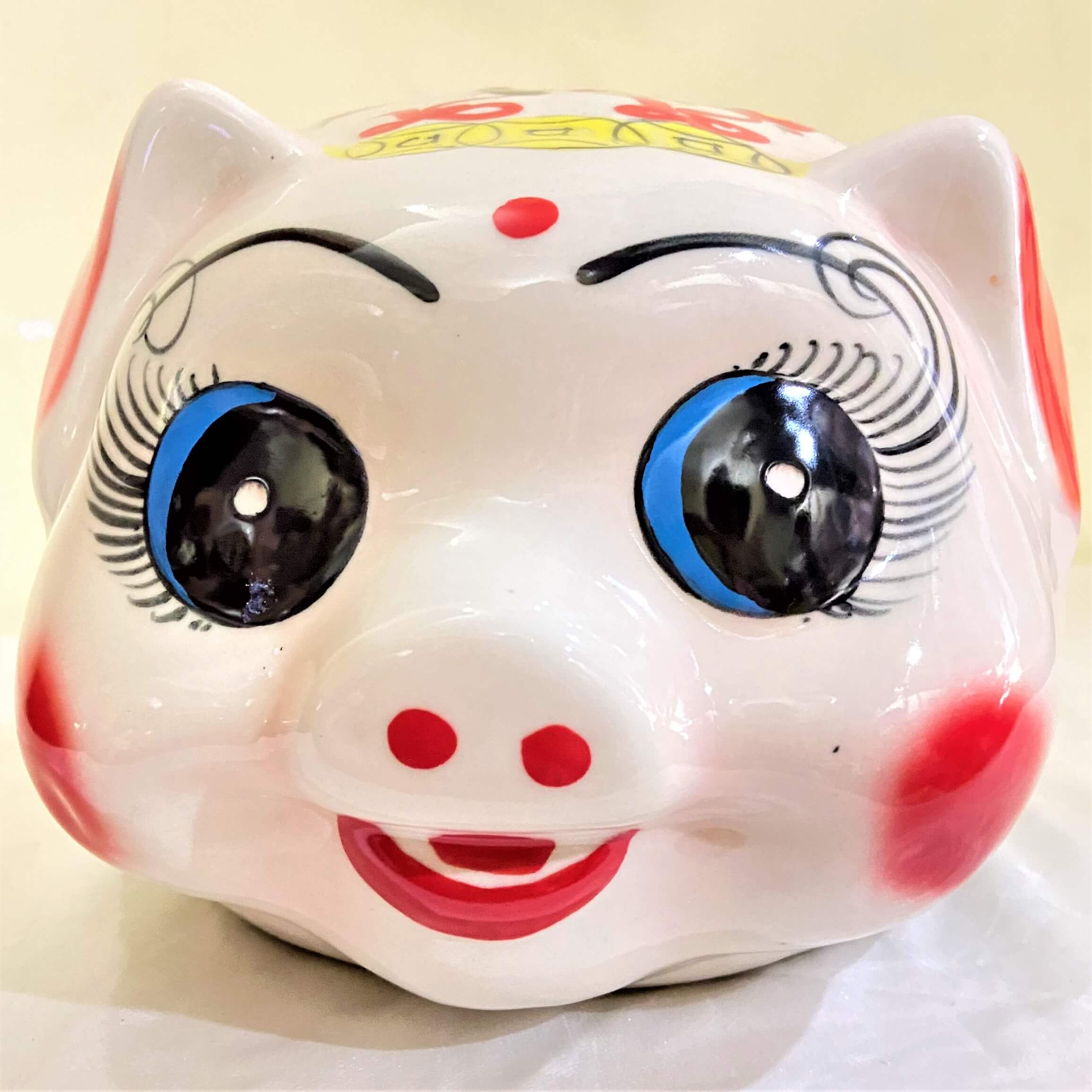 Heo Sứ Bát Tràng Tai Vểnh Tài Lộc 4 màu Cao 18cm